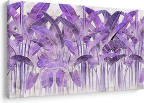 Obraz - Fialové listy v omietke (90x60 cm)