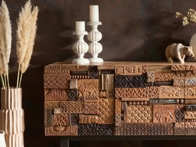 furniture-nabytek.cz - Masívny jedálenský stôl Grónsko z mangového dreva, lakovaný, hnedý – 200×40×75 cm
