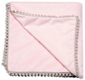 Detská deka Velvet - obojstranná s ozdobným lemovaním, Baby Nellys 100 x 75 cm, sv. ružová 75 x 100
