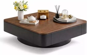 LuxuryForm DESIGN Konferenčný stolík MODENA 80 × 80 cm – hnedý, čierny (set)