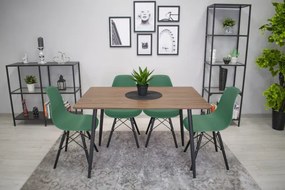 Set dvoch jedálenských stoličiek OSAKA zelené (čierne nohy) 2ks