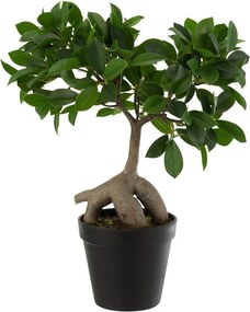 Dekoratívny umelý ženšenový fikus v kvetináči - 25*13*37 cm