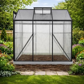 Skleník so základňou BestBerg BBGH-606B / 3,61 m² / 190 × 190 × 194 cm / čierna