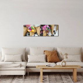 Obraz so zmrzlinami (s hodinami) (90x30 cm)