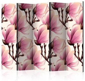 Paraván - Blooming Magnolias II [Room Dividers] Veľkosť: 225x172, Verzia: Akustický