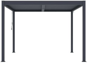 Hliníková bioklimatická pergola s lamelami BestBerg BBP-9G / 3 x 3 m / sivá
