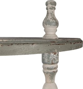 Béžový antik voľne stojaci okrúhly drevený regál Brocante - Ø 80*175 cm