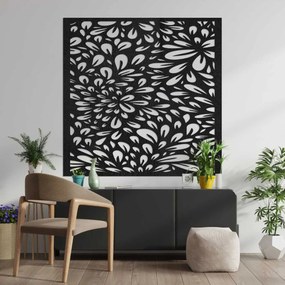 SENTOP | Moderný drevený vyrezávaný panel na stenu, kvetinová 3D dekorácia | SENTOP HDF0285