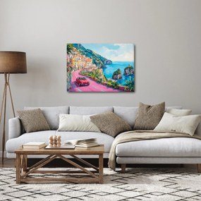 Obraz - Ružová cesta na pobreží (70x50 cm)