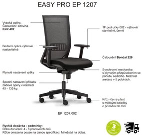 Kancelárska ergonomická stolička RIM EASY PRO EP 1207 – čierna