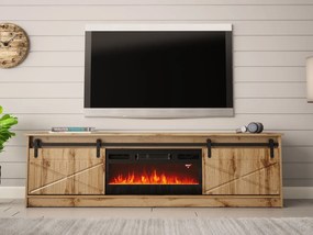 TV skrinka Sarinero s krbom, Farby: wotan, Krb: čierny