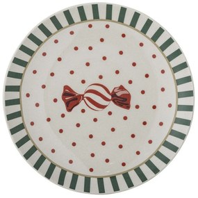 Biely dezertný tanier s vianočným motívom z kameniny ø 16 cm Yule – Bloomingville