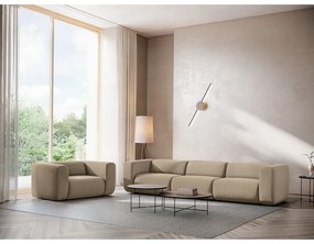 Béžové zamatové kreslo Ekahi – Makamii