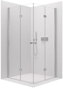 Cerano Volpe Duo, sprchovací kút so skladacími dverami 90(dvere) x 70(dvere) x 190cm, 6mm číre sklo, chrómový profil, CER-CER-480184