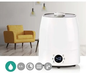 Nedis HUMI120CWT - Zvlhčovač vzduchu s LED displejom 5,5 l 110W/230V