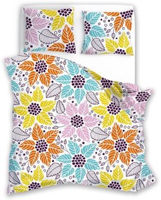 POSTEĽNÉ OBLIEČKY 220x200 + 2 x (70x80) KVETY HARMONY 014