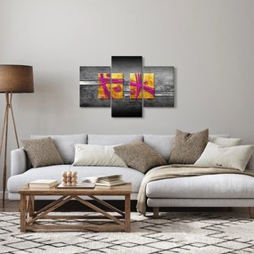 Obraz farebných štvorcov na čiernom pozadí (90x60 cm)