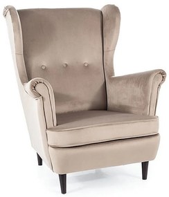 Kreslo Lord Velvet, svetlo hnedá / čierna