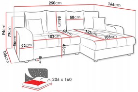Mirjan24 Rohová sedačka do obývačky DUBLIN - šedá 1