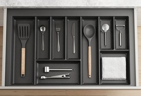 IN-DURO Príborník STRIPES 69 - 75 cm s hĺbkou 42 - 49 cm, antracit