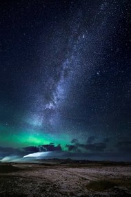 Umelecká fotografie Aurora Borealis with the Milky Way, Arctic-Images, (26.7 x 40 cm)