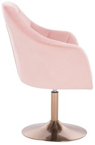 LuxuryForm DESIGN Kreslo ROMA VELUR na zlatom tanieri - svetlo ružové