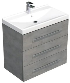 Kúpeľňová skrinka s umývadlom sAT Cube Way 80x76,5x46 cm betónový mat CUBE46803BEVER, 1 ks