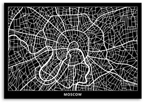 Obraz na plátně Mapa města Moskva - 120x80 cm