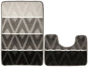 Sada kúpeľňových koberčekov PALMA tmavá / sivá, kosoštvorce