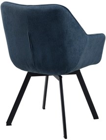 Jedálenská stolička Jordi Cord - modrá