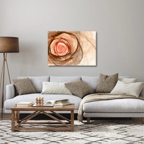 Obraz - Abstraktné ruže ružová s bielym pozadím (70x50 cm)