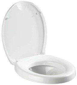 Mierne zvýšené WC sedadlo s jednoduchým zatváraním pre seniorov Wenko Secura, 43,5 × 37 cm