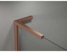 Mexen, Mexen Kioto-X L sprchová stena 50 x 200 cm, transparentná 10 mm, brúsená meď - 800-050-107-65-00-X