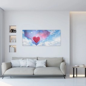 Obraz - Ružový strom srdca (120x50 cm)