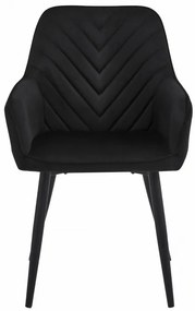 Set dvoch jedálenských stoličiek NANA zamatové, čierne (čierne nohy) 2 ks