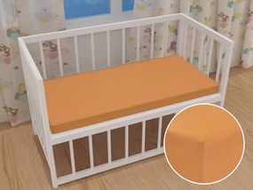 Detské jersey napínacie prestieradlo do postieľky JR-022 Okrové 70 x 140 x 10 cm - do postieľky