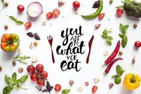 Tapeta s nápisom - You are what you eat - 300x200