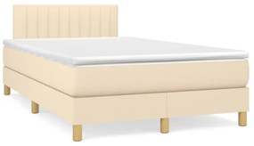 Boxspring posteľ s matracom a LED krémová 120x190 cm látka 3270107