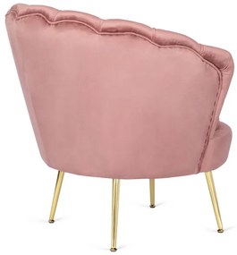 Kreslo LOREN s podnožkou, ružové, z velúru