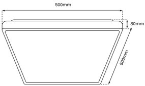 Stropné LED svietidlo Quadro, 1xled 66w, b/w