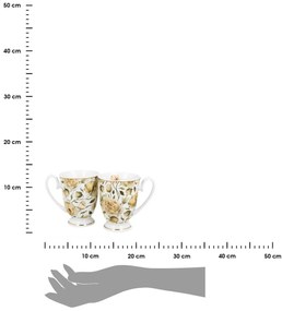 Porcelánový hrnček na nohe Royal English Roses White 320 ml sada 2ks