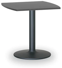 Konferenčný stolík ZEUS II, 660x660 mm, čierna podnož, doska grafit