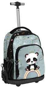 Školská taška na kolieskach - Veselá Panda 5-dielny set