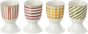 Súprava 4 keramických kalíškov na vajcia Burgundy & Olive – 5*5*7 cm