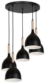 Luster na lanku NOAK WOOD 5xE27/60W/230V