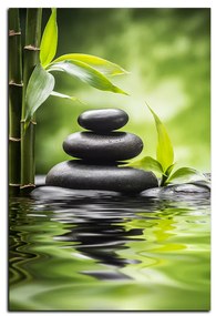 Obraz na plátne - Zen kamene a bambus - obdĺžnik 7193A (100x70 cm)
