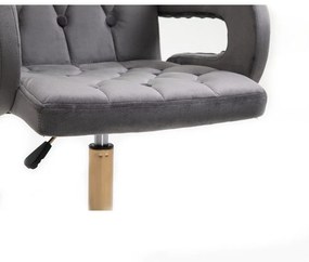 LuxuryForm DESIGN Stolička BOSTON VELUR na striebornej podstave s kolieskami - šedá