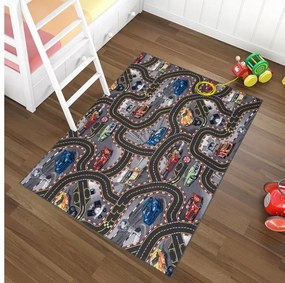 Detský koberček CARS 2 ŠEDÝ