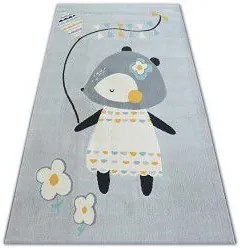 styldomova Detský sivý koberec PASTEL myška