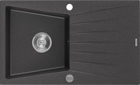 Mexen Cesar - drez granitový 77,5x47,0cm, 1-komorový, čierna-škvrny, 6514771010-76